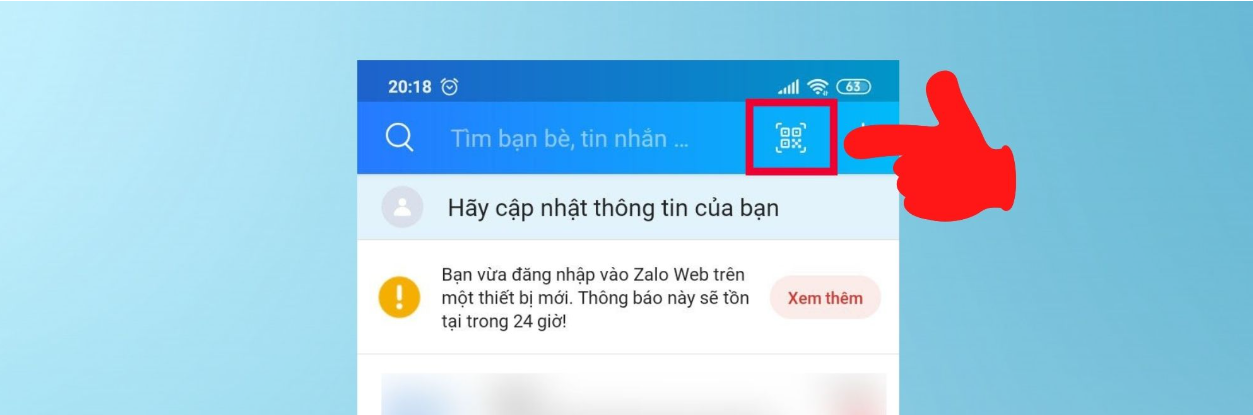 Quét mã QR Zalo trên điện thoại